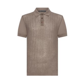 low brand Polo Shirts, male, Beige, Size: 2XL Chevron Polo Shirt