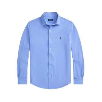 Ralph Lauren Featherweight Mesh Shirt - Heren - Overhemden - Blauw - Maat: S Katoen