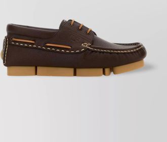 Fendi leather deck loafers