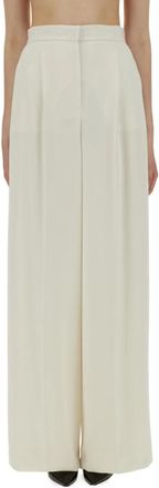 Max Mara Wijde broek - Dames - Wijde Broeken - Beige - M - Polyester - Broeken
