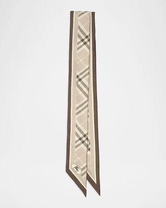 Burberry Bordered Check Cashmere Scarf