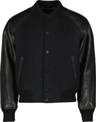 Givenchy Mix-material Blouson - Heren - Bomber jackets - Zwart - L - Wol - Jassen