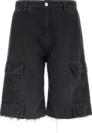 44 Label Group Black Cargo Short Bermuda Shorts