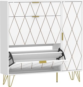 HOMCOM Zapatero 110x25x110.6 cm blanco