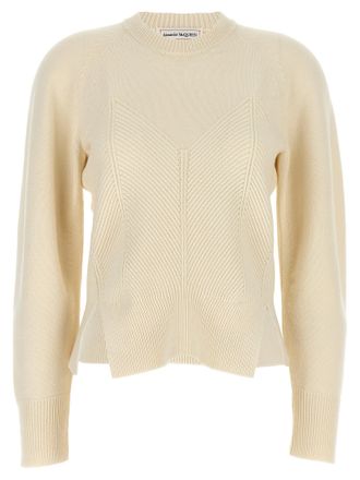 Alexander McQueen Womens Chevron Corset Sweater