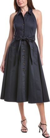 Carolina Herrera Halter Neck Button Front Midi Dress