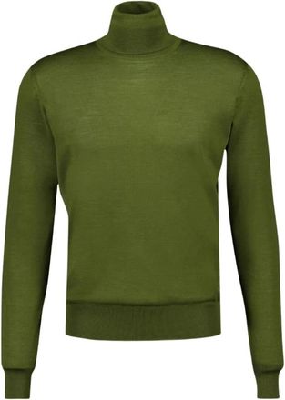 Saint Laurent Turtleneck Trui - Heren - Coltruien - Groen - M - Wol - Truien & Vesten