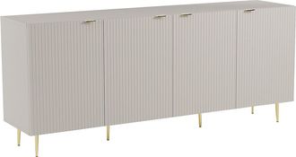 Vente-Unique Aparador con 4 puertas de MDF y acero - Beige y Dorado - YESINIA