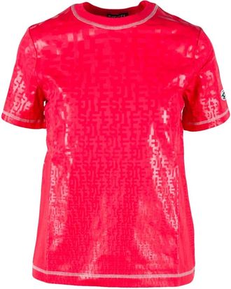 Diesel Katoen Elastaan T-shirt - Dames - T-shirts - Roze - S - Katoen - Tops