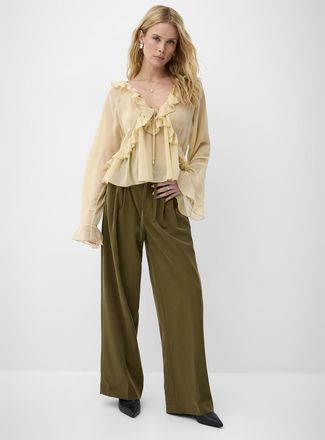 Icone Womens Sash-belt pleated wide-leg pant