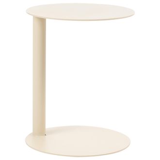 Beliani Mesa Auxiliar De Jard&iacute;n De Dise&ntilde;o Moderno De Acero Con Recubrimiento En Polvo Resistente Redonda 40 Cm Exterior Beige Venturina