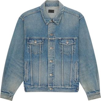 Saint Laurent Denim Jackets, male, Blue, Size: XL Trucker Jacket