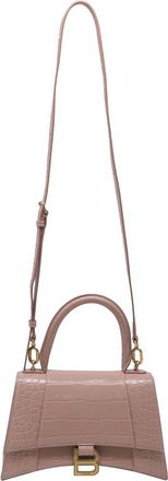 Balenciaga Gold Croc-Embossed Leather Hourglass Small Handbag (Authentic Pre- Loved)