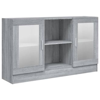 Berkfield Home Vitrine Cabinet Grey Sonoma 120x30.5x70 cm Engineered Wood