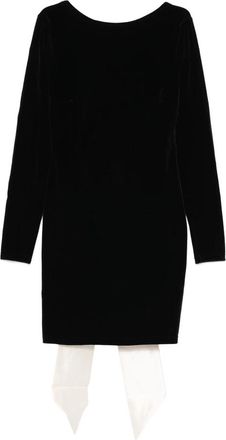Never Fully Dressed Bow-detail Long-sleeve Mini Dress
