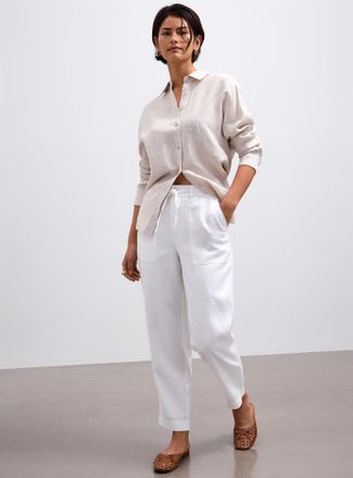 Contemporaine Womens XL pockets pure linen pant Fit: Slim leg, high rise