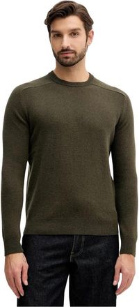 Benetton Trui met ronde hals - Heren - Ronde hals truien - Groen - S - Wol - Truien & Vesten