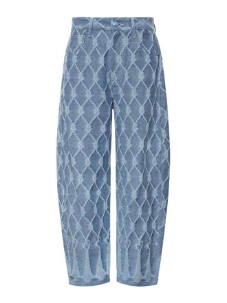 Genny Jacquard Balloon Jeans With Tassels
