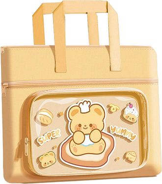 Generic Library Tote Bag,Cartoon Stationery Pouch | Large Capacity Waterproof Zippered Tote Bag for Girls Students Kids Work Travel Vacation Beach Daycare Sch