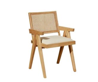 Robin des Bois Sill&oacute;n de rejilla y lino natural cord&oacute;n