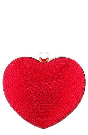 Nina Crystal Embellished Minaudi&egrave;re in Red Rouge at Nordstrom