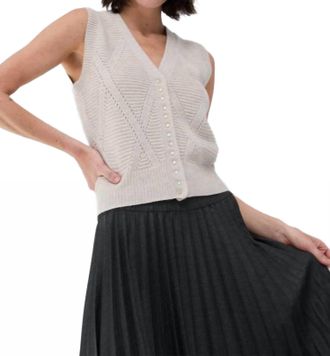 Autumn Cashmere Diamond Stitch Vest In Mojave