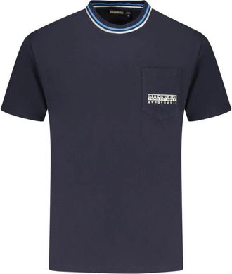 Napapijri Short Sleeve T-Shirt - Heren - T-shirts - Blauw - S - Katoen - Tops