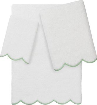 Linum Home Textiles 100% Turkish Cotton Adornia Scallop 3Pc Towel Set
