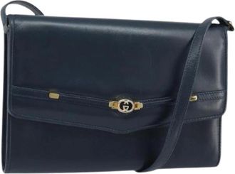Gucci Pre-owned Vintage Schoudertas - Dames - Vintage Schoudertas - Blauw - ONE Size - Leer - Vintage