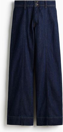 H&M Wide High Jeans in Dark Denim Blue at Nordstrom, Size 18