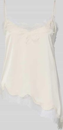 Mango Blusentop mit Spaghettitr&auml;ger in Beige, Gr&ouml;&szlig;e XS