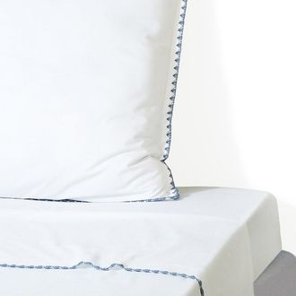 Febronie S&aacute;bana encimera algod&oacute;n 240x300 blanco / azul denim