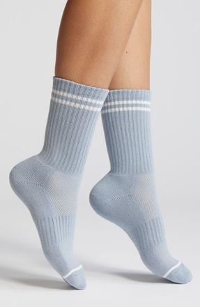 Le Bon Shoppe Boyfriend Crew Socks in Blue Grey at Nordstrom