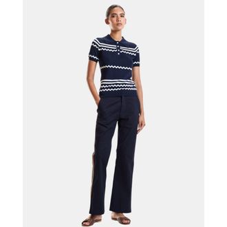 Cynthia Rowley Ziggy Cropped Knit Polo