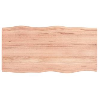 Berkfield Home Table Top Light Brown 100x50x(2-6)cm Treated Solid Wood Live Edge