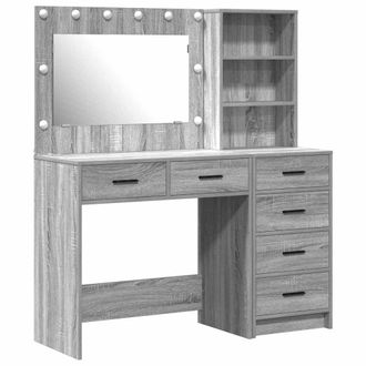 vidaXL Mesa De Tocador Con Caj&oacute;n Gris Claro 78.5 X 41 X 135 Cm Vidaxl