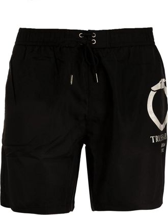 Trussardi Trendy Zomer Boxershorts voor Mannen - Heren - Strandmode - Zwart - 2XL - Polyester - Badmode