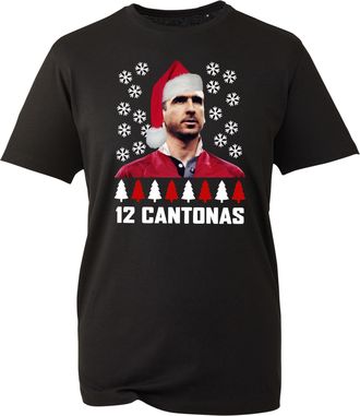 Generic 12 Cantonas T-Shirt, Cheeky Football Fan Xmas Top, English Player Themed Festive Tee, Holiday 2025 Gift Idea UK (Black, L)