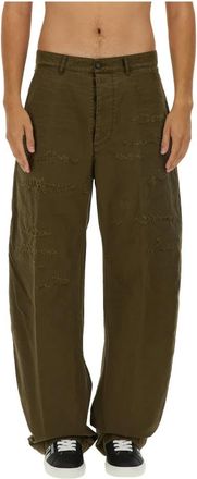 Dsquared2 Ripped Big Chino - Heren - Wijde Broeken - Groen - M - Katoen - Broeken