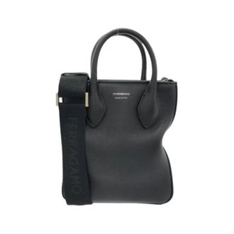 Ferragamo Pre-owned Mini Bags, male, Black, Size: ONE SIZE Pre-owned Leather Shoulder Bag