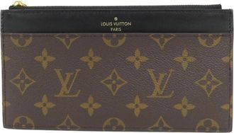 Louis Vuitton Marron Coated Canvas Long Wallet (Bi-Fold) (Pre-Owned)