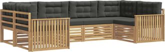 vidaXL Conjunto De Sof&aacute;s De Exterior 6 Uds. Blanco Y Antracita Vidaxl