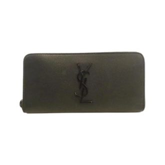 Saint Laurent Pre-owned Wallets, male, Black, Size: ONE SIZE Pre-owned Calf Long Wallet