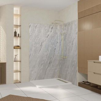 Aurlane Pack 2 Paneles Murales Artic Storm 120+90x210 + Perfiles Oro Cepillado