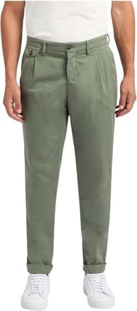 Brooks Brothers Regular Fit Double Pleat Katoenen Chino - Heren - Chinos - Groen - W46 - Katoen - Broeken