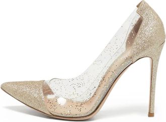 Gianvito Rossi Pumps Plexi a punta con glitter 105mm Pre-owned - Oro