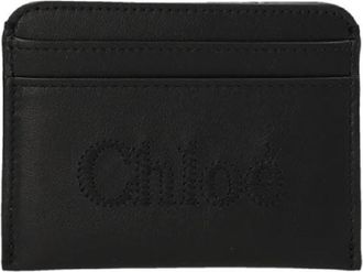 Chloé Embroidered Logo Sense Card Holder In Soft Leather