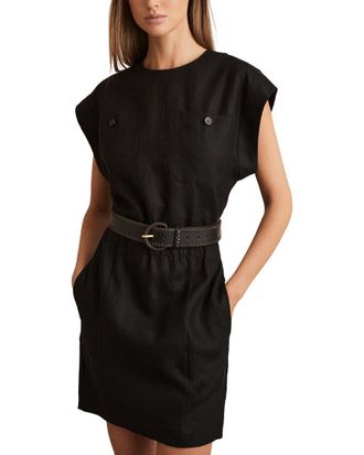 Reiss Karly Short Sleeve Linen Dress