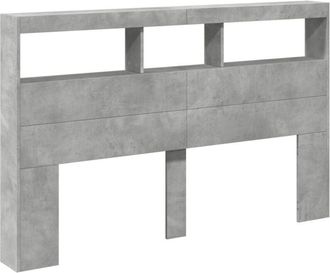 vidaXL Cabecero de cama con luz led gris hormigón 160x17x102 cm Vidaxl