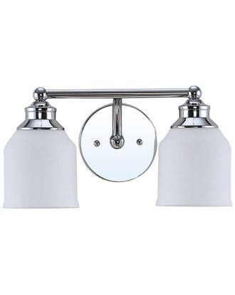 Jonathan Y Designs Jonathan Y Lydia 14 2 Light Iron Frosted Glass Farmhouse Cottage Led Vanity Light